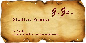 Gladics Zsanna névjegykártya